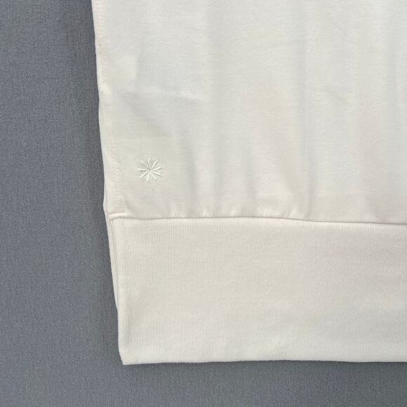 ATHLETA Retroterry V-neck Sweatshirt Top Womens Large Cream Sleeveless Pullover - Picture 8 of 13